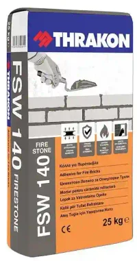FSW 140 - MORTAR CARAMIDA REFRACTARA 1000°C GREY 5KG 2